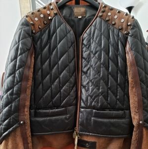 Luxury italian brand lambskin leather jacket